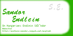 sandor endlein business card